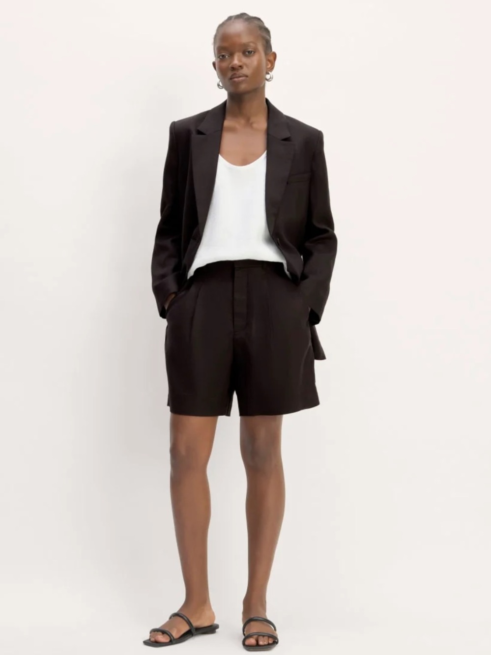 Everlane 100% European Flax Linen Drape Shorts in Black | Size 12